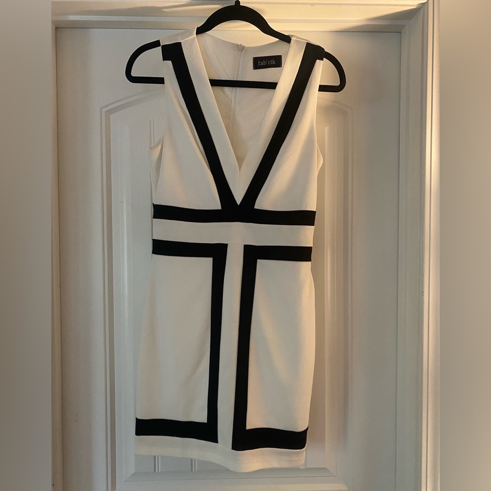White and black dress